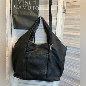 NWOT Black Pebbled Leather Vince Camuto Handbag